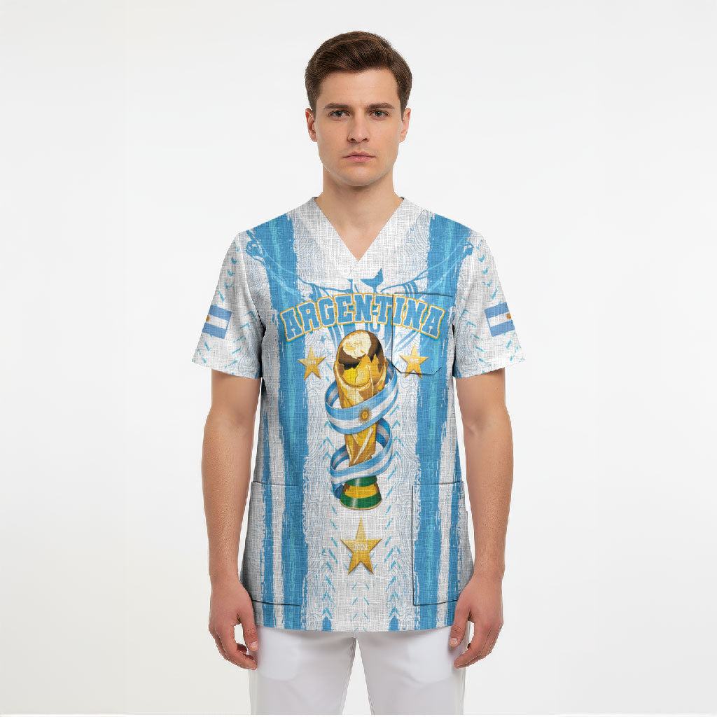Custom Argentina World Final Football Scrub Top Back To Back 2022 2026