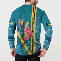 Bahamas Christmas Button Sweatshirt Merry Mingo Tropical Vibes - Wonder Print Shop