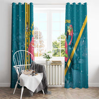 Bahamas Christmas Window Curtain Merry Mingo Tropical Vibes - Wonder Print Shop