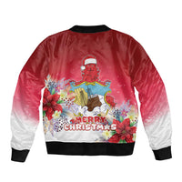 Bermuda Christmas Bomber Jacket Coquette Bow Xmas Vibe - Wonder Print Shop