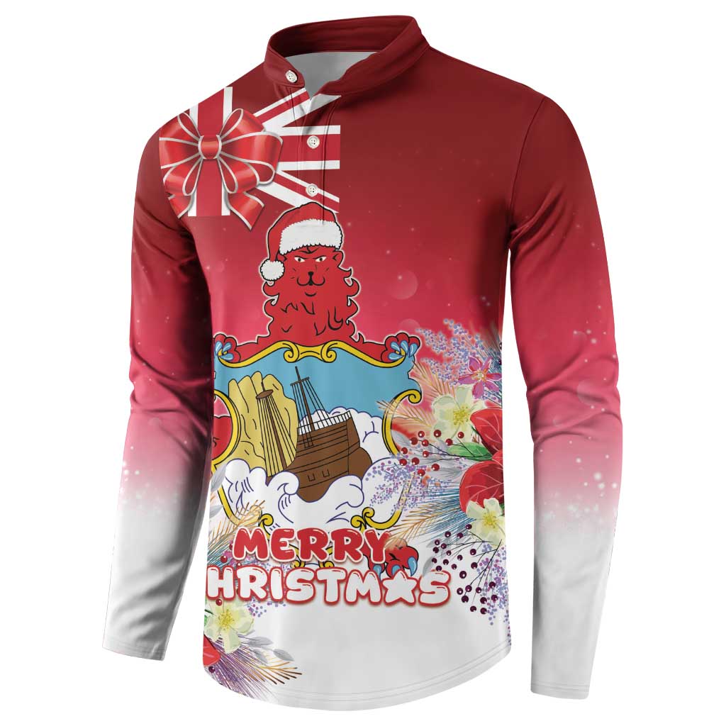 Bermuda Christmas Button Sweatshirt Coquette Bow Xmas Vibe - Wonder Print Shop