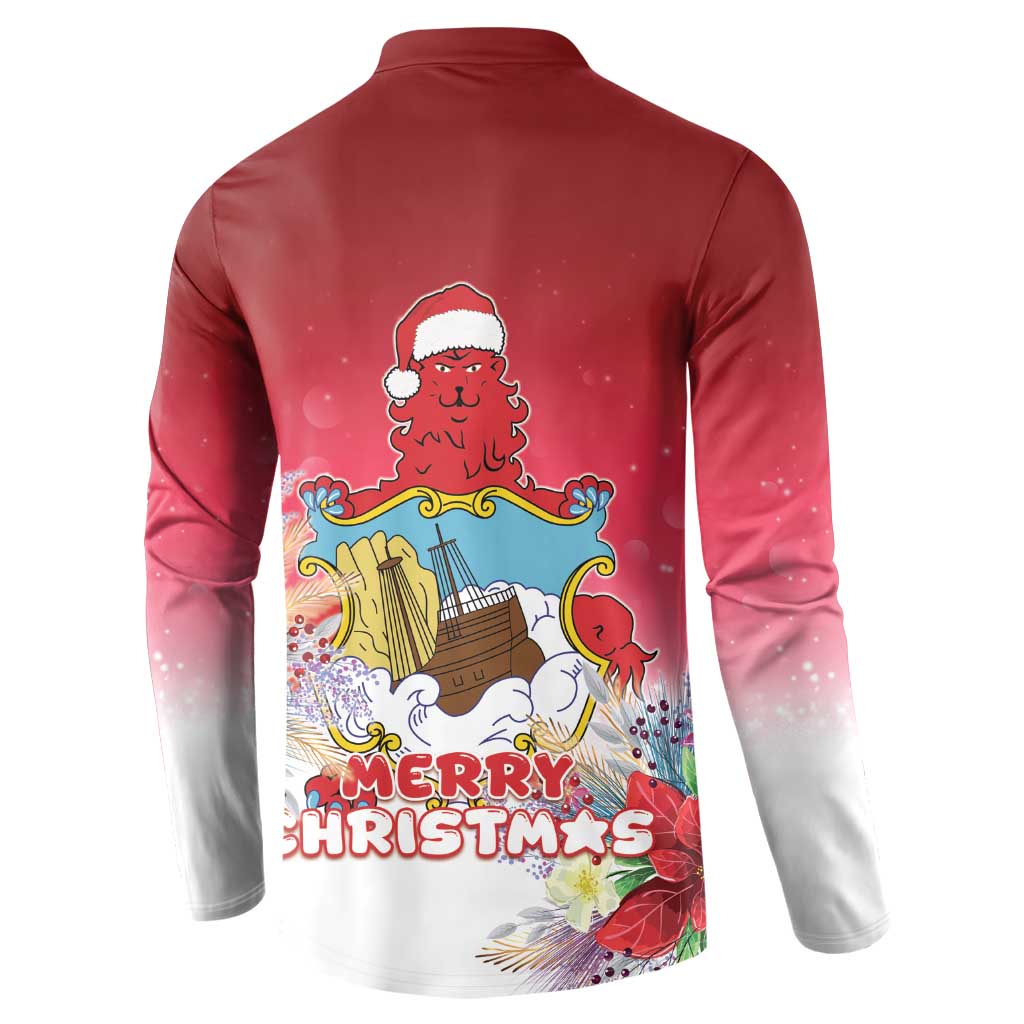 Bermuda Christmas Button Sweatshirt Coquette Bow Xmas Vibe - Wonder Print Shop