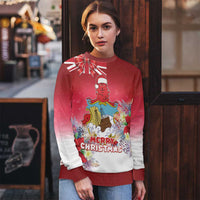 Bermuda Christmas Ugly Christmas Sweater Coquette Bow Xmas Vibe - Wonder Print Shop