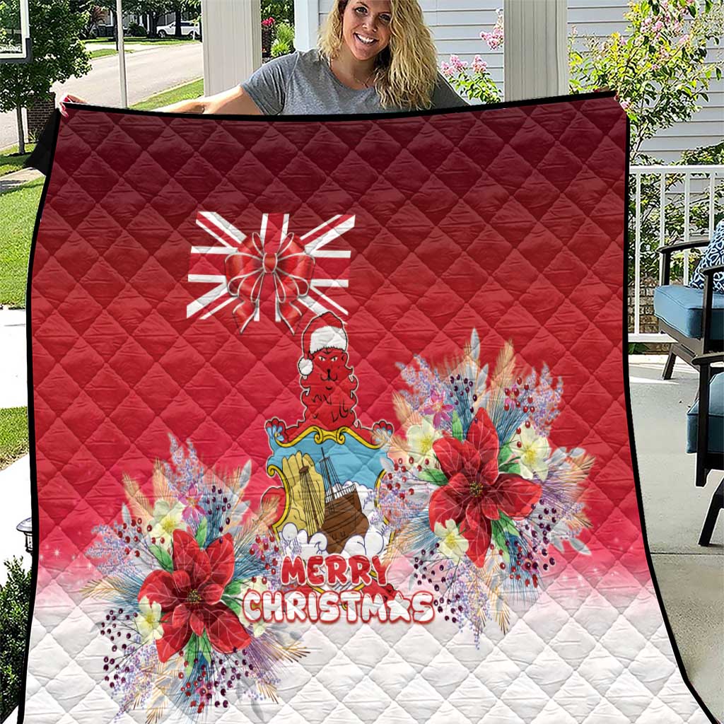 Bermuda Christmas Quilt Coquette Bow Xmas Vibe - Wonder Print Shop