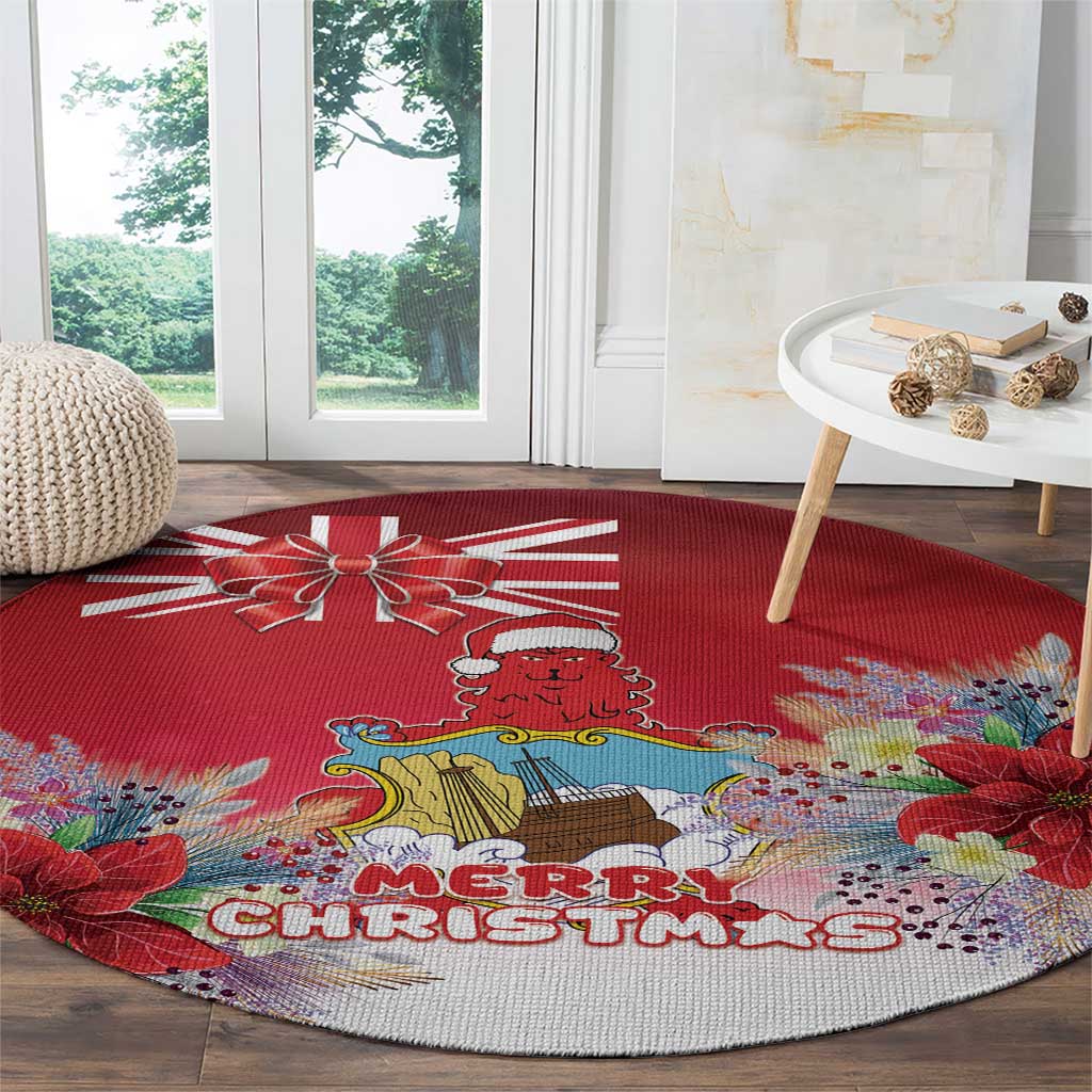 Bermuda Christmas Round Carpet Coquette Bow Xmas Vibe - Wonder Print Shop