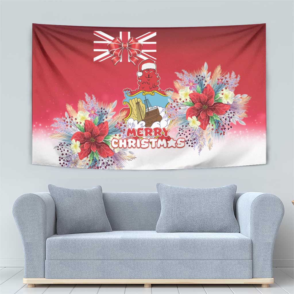Bermuda Christmas Tapestry Coquette Bow Xmas Vibe - Wonder Print Shop