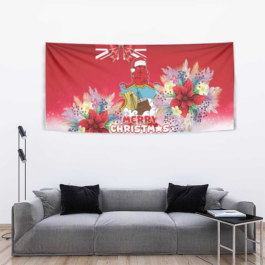Bermuda Christmas Tapestry Coquette Bow Xmas Vibe - Wonder Print Shop
