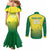 Custom Australia Cricket Couples Matching Mermaid Dress and Long Sleeve Button Shirt Go Champions Aussies