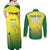 Custom Australia Cricket Couples Matching Off Shoulder Maxi Dress and Long Sleeve Button Shirt Go Champions Aussies LT05 - Wonder Print Shop