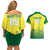 Custom Australia Cricket Couples Matching Off Shoulder Short Dress and Hawaiian Shirt Go Champions Aussies LT05 - Wonder Print Shop