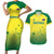 Custom Australia Cricket Couples Matching Short Sleeve Bodycon Dress and Hawaiian Shirt Go Champions Aussies LT05 - Wonder Print Shop