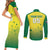 Custom Australia Cricket Couples Matching Short Sleeve Bodycon Dress and Long Sleeve Button Shirt Go Champions Aussies LT05 - Wonder Print Shop