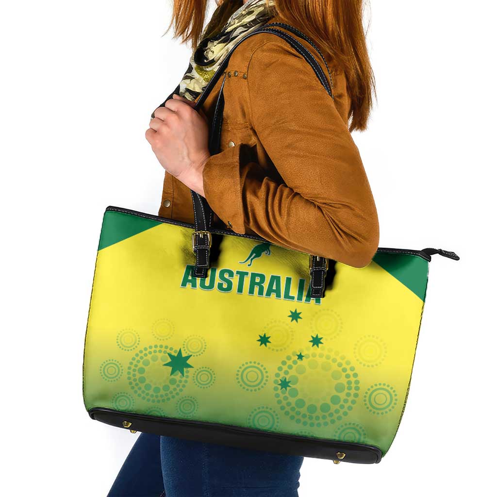 Custom Australia Cricket Leather Tote Bag Go Champions Aussies LT05 - Wonder Print Shop