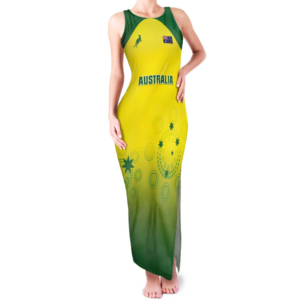 Custom Australia Cricket Tank Maxi Dress Go Champions Aussies