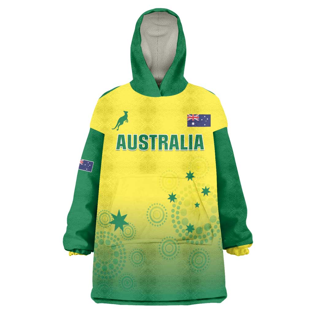 Custom Australia Cricket Wearable Blanket Hoodie Go Champions Aussies