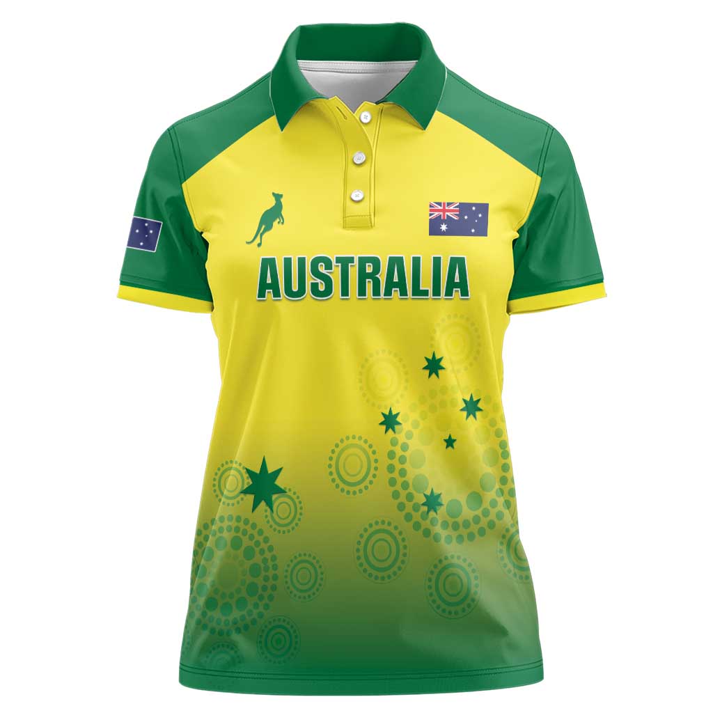 Custom Australia Cricket Women Polo Shirt Go Champions Aussies