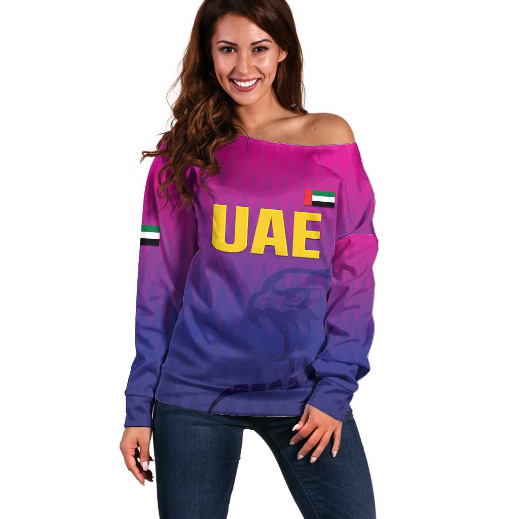 Custom United Arab Emirates Cricket Off Shoulder Sweater Go Champions Sporty Style