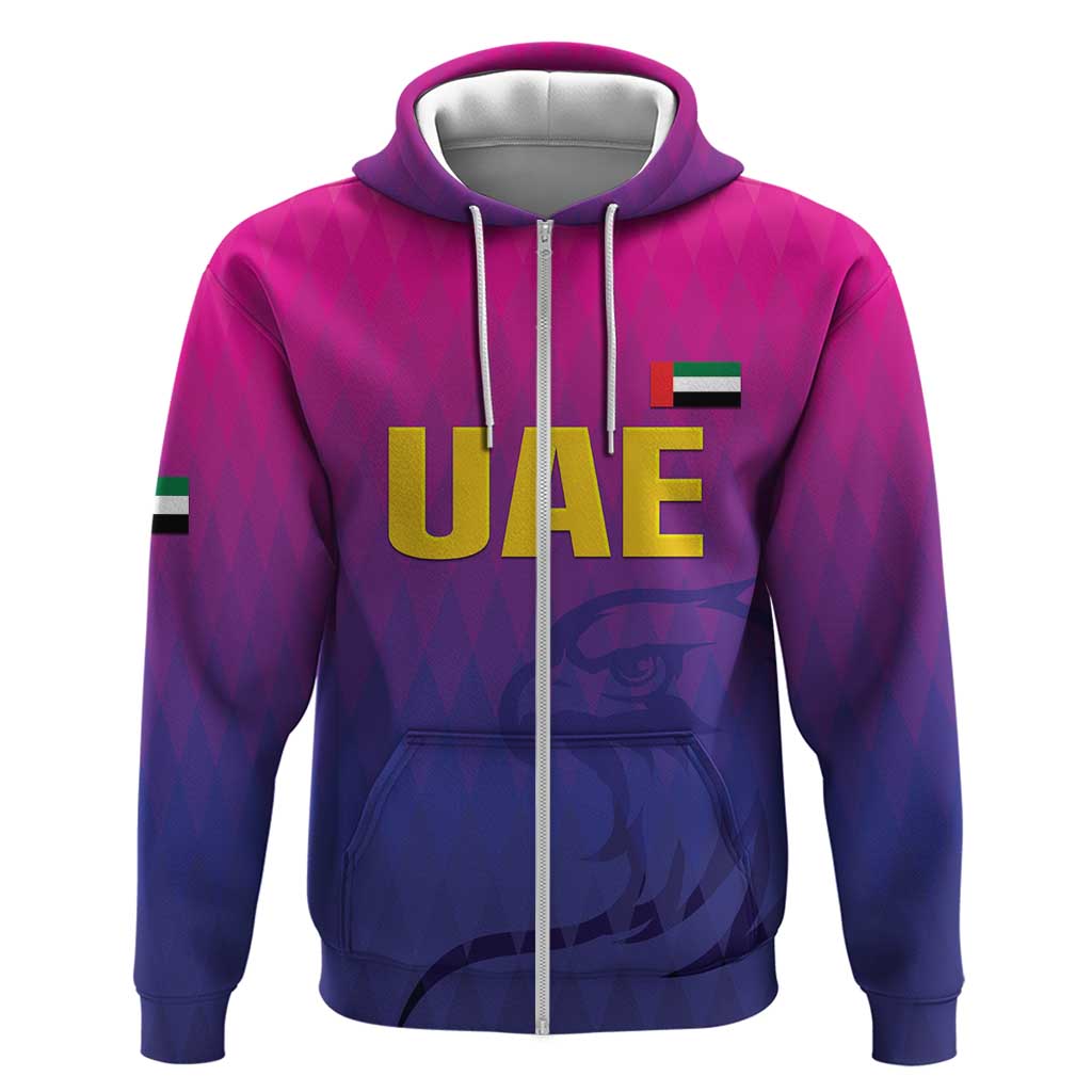 Custom United Arab Emirates Cricket Zip Hoodie Go Champions Sporty Style LT05 - Wonder Print Shop