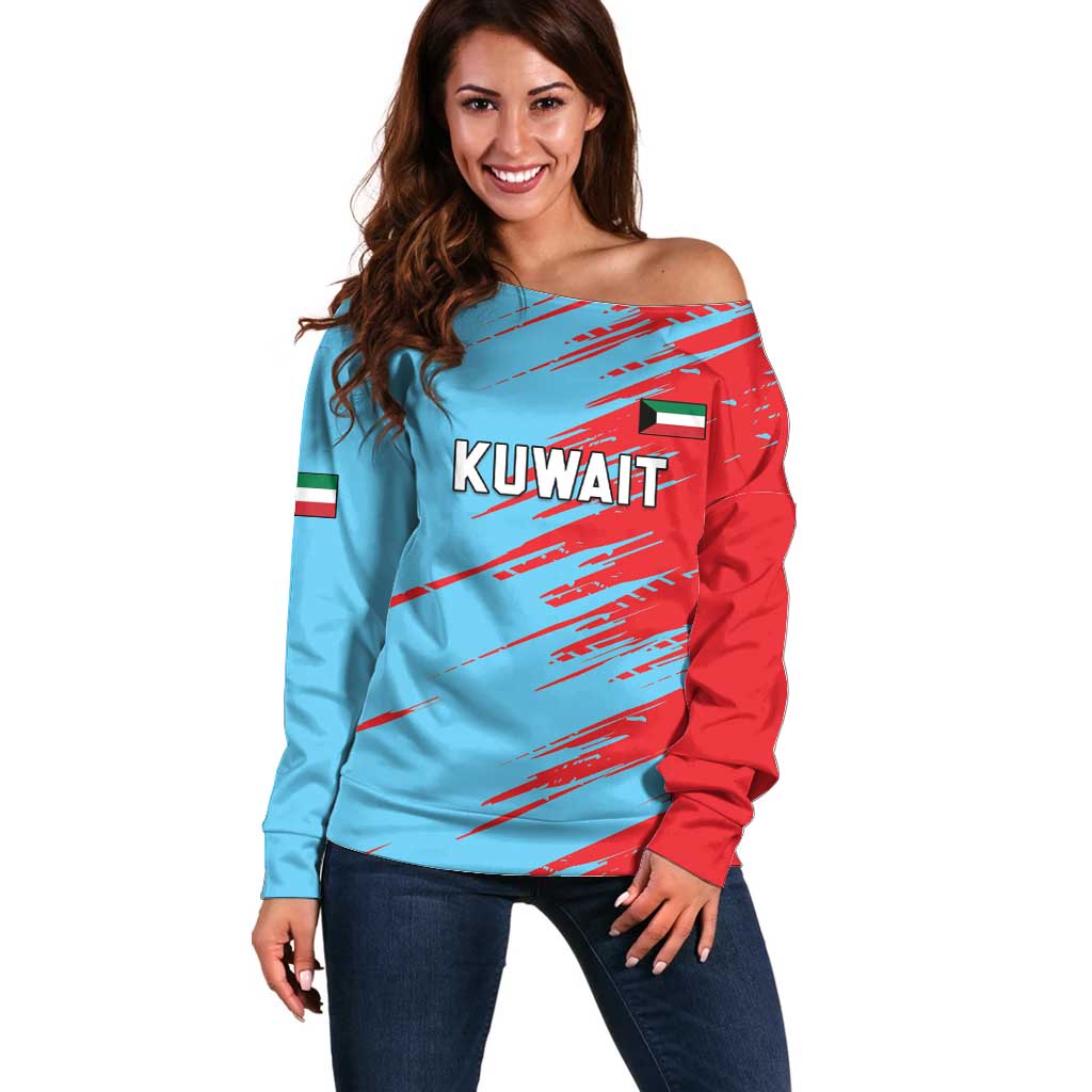 Custom Kuwait Cricket Off Shoulder Sweater Unique Style