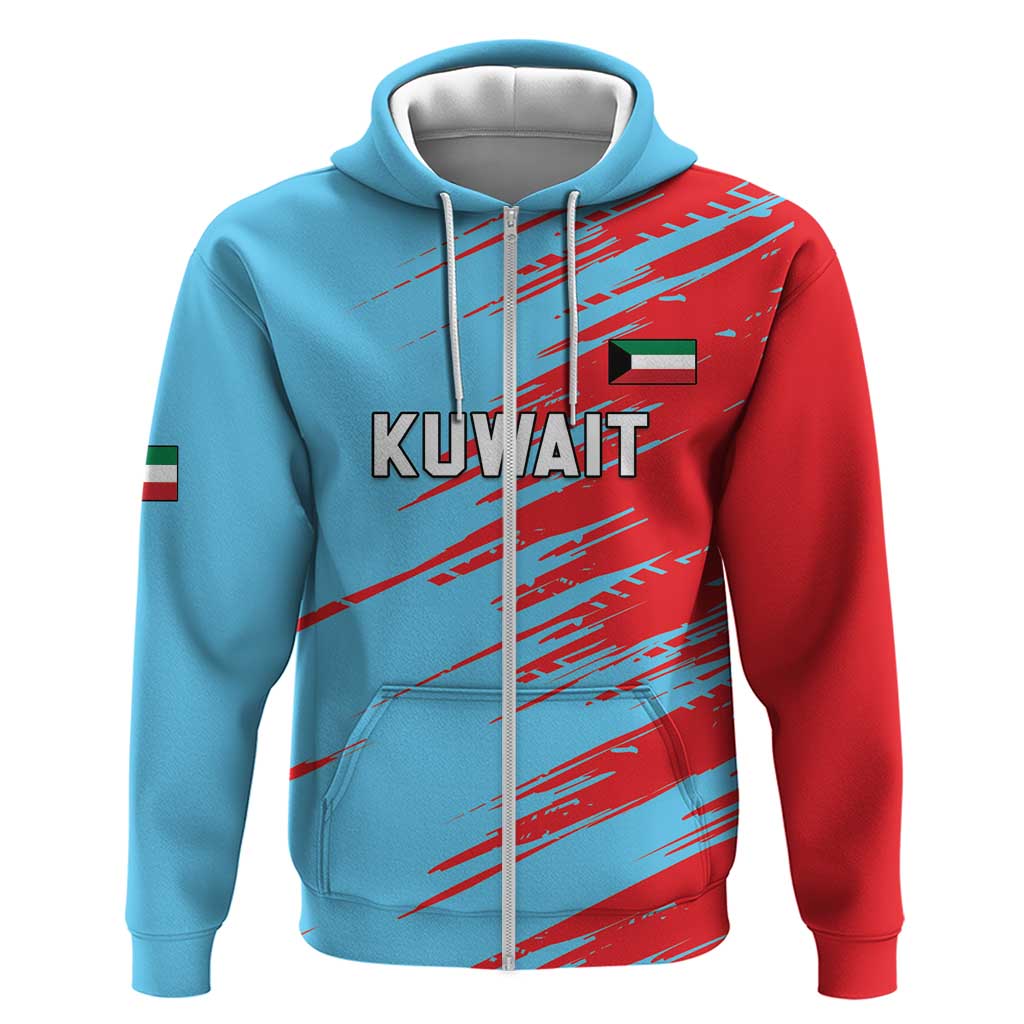 Custom Kuwait Cricket Zip Hoodie Unique Style LT05 - Wonder Print Shop