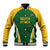 Custom South Africa Cricket Baseball Jacket Go Champions Protea Pattern LT05 - Wonder Print Shop