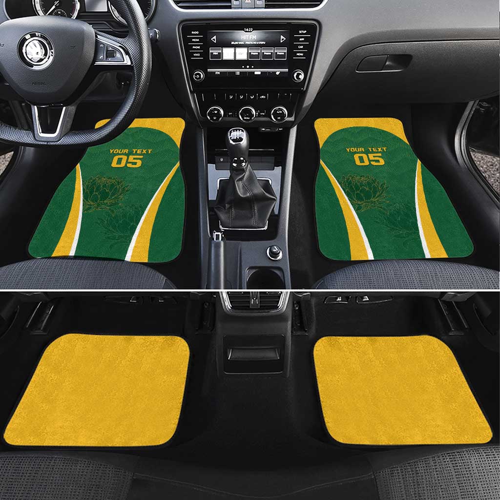 South Africa Cricket Car Mats Go Champions Protea Pattern LT05 - Wonder Print Shop