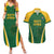 Custom South Africa Cricket Couples Matching Summer Maxi Dress and Hawaiian Shirt Go Champions Protea Pattern LT05 - Wonder Print Shop