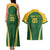 Custom South Africa Cricket Couples Matching Tank Maxi Dress and Hawaiian Shirt Go Champions Protea Pattern LT05 - Wonder Print Shop