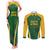 Custom South Africa Cricket Couples Matching Tank Maxi Dress and Long Sleeve Button Shirt Go Champions Protea Pattern LT05 - Wonder Print Shop