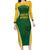 Custom South Africa Cricket Family Matching Long Sleeve Bodycon Dress and Hawaiian Shirt Go Champions Protea Pattern LT05 - Wonder Print Shop