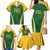 Custom South Africa Cricket Family Matching Mermaid Dress and Hawaiian Shirt Go Champions Protea Pattern LT05 - Wonder Print Shop