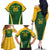 Custom South Africa Cricket Family Matching Off The Shoulder Long Sleeve Dress and Hawaiian Shirt Go Champions Protea Pattern LT05 - Wonder Print Shop