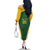 Custom South Africa Cricket Family Matching Off The Shoulder Long Sleeve Dress and Hawaiian Shirt Go Champions Protea Pattern LT05 - Wonder Print Shop