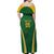 Custom South Africa Cricket Family Matching Off Shoulder Maxi Dress and Hawaiian Shirt Go Champions Protea Pattern LT05 - Wonder Print Shop