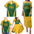 Custom South Africa Cricket Family Matching Puletasi and Hawaiian Shirt Go Champions Protea Pattern LT05 - Wonder Print Shop