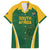 Custom South Africa Cricket Family Matching Puletasi and Hawaiian Shirt Go Champions Protea Pattern LT05 - Wonder Print Shop