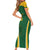 Custom South Africa Cricket Family Matching Short Sleeve Bodycon Dress and Hawaiian Shirt Go Champions Protea Pattern LT05 - Wonder Print Shop