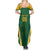 Custom South Africa Cricket Family Matching Summer Maxi Dress and Hawaiian Shirt Go Champions Protea Pattern LT05 - Wonder Print Shop