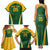 Custom South Africa Cricket Family Matching Tank Maxi Dress and Hawaiian Shirt Go Champions Protea Pattern LT05 - Wonder Print Shop