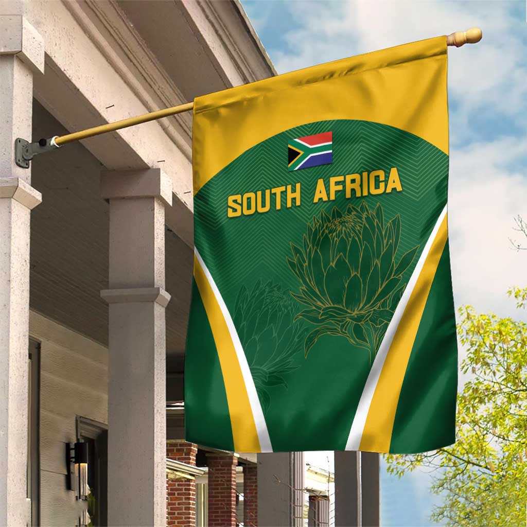 South Africa Cricket Garden Flag Go Champions Protea Pattern