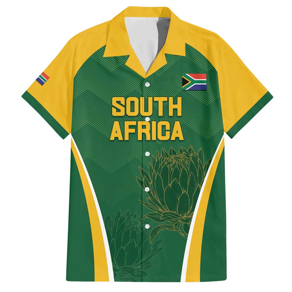 Custom South Africa Cricket Hawaiian Shirt Go Champions Protea Pattern LT05 - Wonder Print Shop