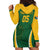 Custom South Africa Cricket Hoodie Dress Go Champions Protea Pattern LT05 - Wonder Print Shop