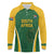 Custom South Africa Cricket Long Sleeve Polo Shirt Go Champions Protea Pattern LT05 - Wonder Print Shop