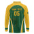 Custom South Africa Cricket Long Sleeve Polo Shirt Go Champions Protea Pattern LT05 - Wonder Print Shop