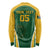 Custom South Africa Cricket Long Sleeve Shirt Go Champions Protea Pattern LT05 - Wonder Print Shop