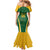 Custom South Africa Cricket Mermaid Dress Go Champions Protea Pattern LT05 - Wonder Print Shop