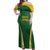 Custom South Africa Cricket Off Shoulder Maxi Dress Go Champions Protea Pattern LT05 - Wonder Print Shop