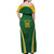 Custom South Africa Cricket Off Shoulder Maxi Dress Go Champions Protea Pattern LT05 - Wonder Print Shop