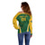 Custom South Africa Cricket Off Shoulder Sweater Go Champions Protea Pattern