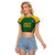 Custom South Africa Cricket Raglan Cropped T Shirt Go Champions Protea Pattern